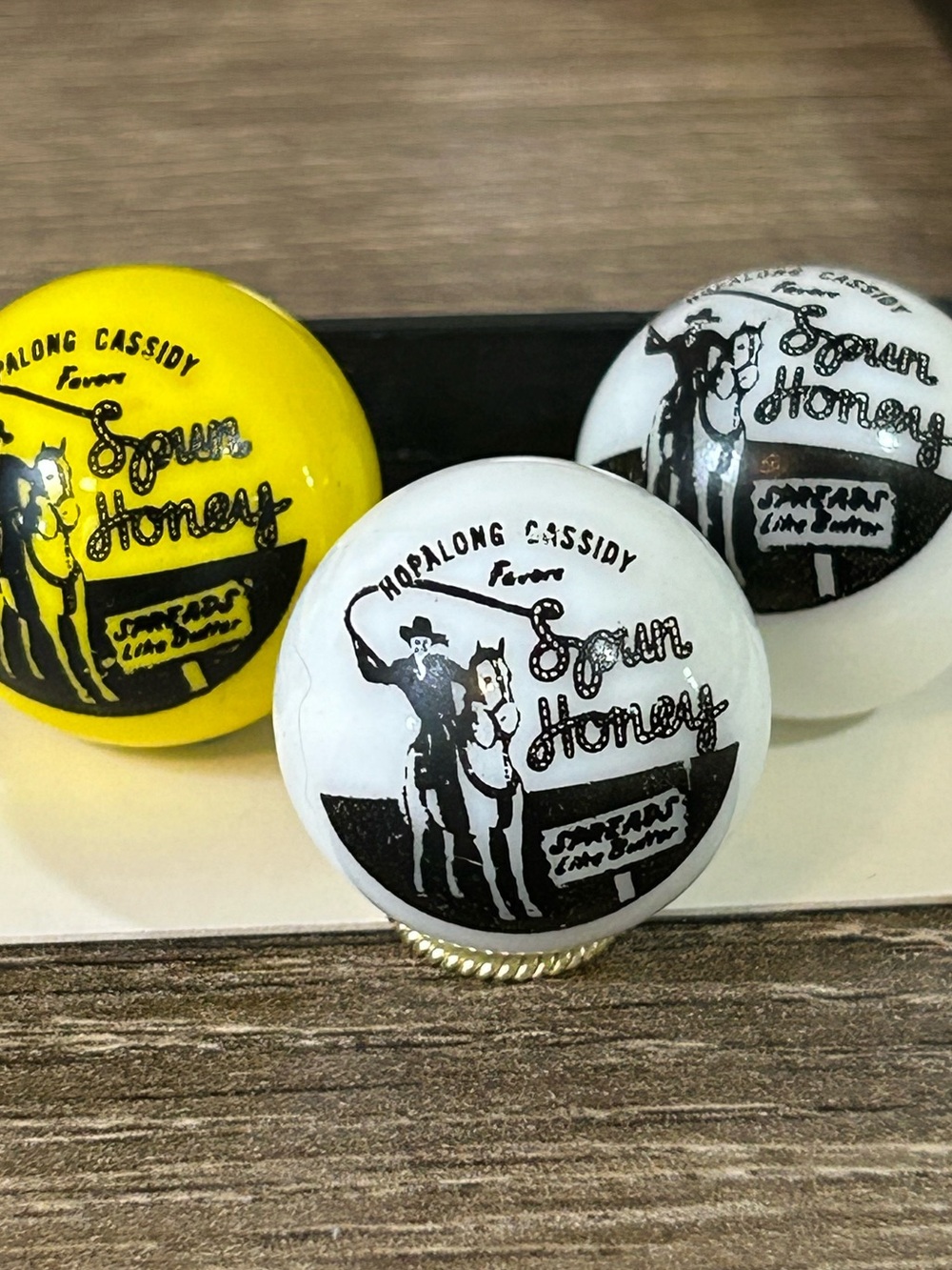 rare Spun Honey Hopalong Cassidy glass marbles